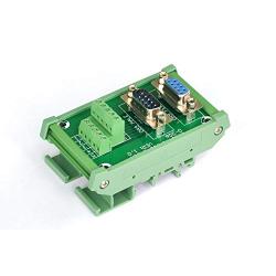 Electronics-Salon DB9 D-SUB DIN Rail Mount Interface Module, DSUB Male/Female Breakout Board.