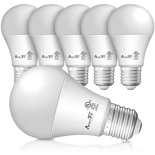 A19 LED Light Bulbs- 6 Pack, AmeriTop Efficient 9W(60W Equivalent) 830 Lumens General Lighting Bulbs, UL Listed, Non-Dimmable, E26 Standard Base (3000K Warm White)