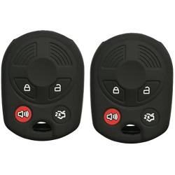 2Pcs Coolbestda Key Fob Remote Cover Protector Case Keyless Entry Holder for Ford Escape Explorer Mustang Transit Fusion Focus Lincoln Navigator Zephyr