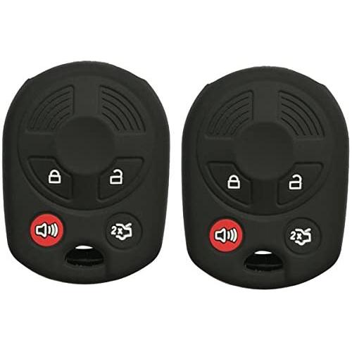 2Pcs Coolbestda Key Fob Remote Cover Protector Case Keyless Entry Holder for Ford Escape Explorer Mustang Transit Fusion Focus Lincoln Navigator Zephyr