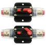 40A Inline Circuit Breaker Reset Fuse, 12V-24V DC Reset Fuse Holder 40 amp with Manual Reset for Car Audio Stereo Switch and Solar Inverter System (2 Pack) 40A Inline Circuit Breaker Reset Fuse, 12V-24V DC Reset Fuse Holder 40 amp with Manual Reset for Car Audio Stereo Switch and Solar Inverter System (2 Pack)