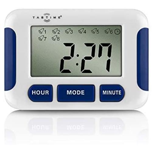 TabTime Timer, Electronic Pill Reminder with 8 Alarms per Day, Essential for Parkinsons Patients