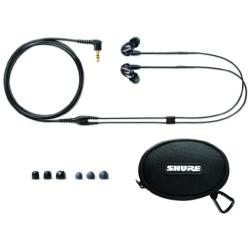 Shure SE215-K Professional Sound Isolating Earphones with Single Dynamic MicroDriver, Secure In-Ear Fit - Black