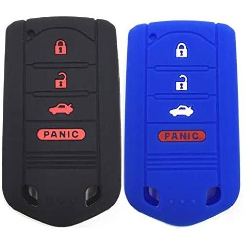 Ezzy Auto Black and Blue Silicone Rubber Key Fob Case Key Covers Key Jacket Skin Protectors fit for Acura ILX RDX TL ZDX Ezzy Auto Black and Blue Silicone Rubber Key Fob Case Key Covers Key Jacket Skin Protectors fit for Acura ILX RDX TL ZDX