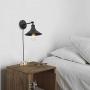 Phansthy Matte Black Bathroom Vanity Light Plug in Sconce Wall Sconces with dimmable Switch and 7.9 Inches Metal Light Shade 2 Packed
