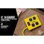 Yellow Jacket 2177N Metal Power Block with 4 Outlets and Lighted Switch, 4-foot Cord