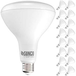 Sunco Lighting 16 Pack BR40 LED Bulb, 17W=100W, Dimmable, 2700K Soft White, 1400 LM, E26 Base, Flood Light for Home or Office Space - UL & Energy Star