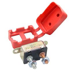 RKURCK 12V 40A Circuit Breaker, 10-32 Stud Bolt Terminals Bracket Auto Reset for Automotive RV Marine Boat with Plastic Cover 40 Amp