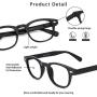 JiSoo Blue Light Glasses, Fashion Blue Light Blocking Glasses Trendy Computer Game Glasses Filter Blue Ray Stylish Eyeglasses Frame with Spring Hinge, Black
