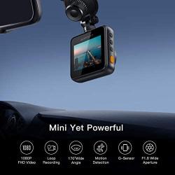 APEMAN Mini Dash Cam 1080P Car Camera Driving Recorder Night Vision, 170° Wide Angle, Motion Detection, Parking Monitoring, G-Sensor, Loop Recording