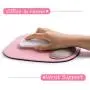 Office Square Leather Gaming Mouse Pad Wrist Support and Non-Slip Design, Business Style PU High Grade Gaming Mouse Mat for Students, Workers and Computer&Laptop Users.(Pink, 19Wx24L)