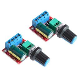 SongHe DC Motor PWM Speed Controller 3V 6V 12V 24V 35V Speed Control Switch Mini LED Dimmer 5A 90W(Pack of 2pcs)