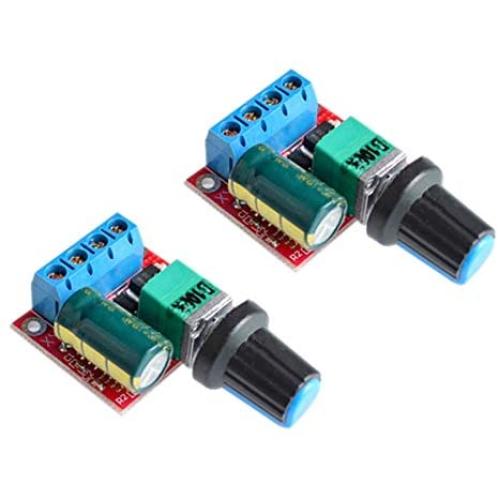 SongHe DC Motor PWM Speed Controller 3V 6V 12V 24V 35V Speed Control Switch Mini LED Dimmer 5A 90W(Pack of 2pcs)