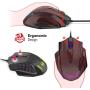 Redragon M908 Impact RGB LED MMO Mouse with Side Buttons Optical Wired Gaming Mouse with 12,400DPI, High Precision, 20 Programmable Mouse Buttons