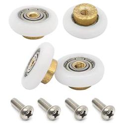 Set of 8 Dia 19mm Stainless Steel Shower Door Wheels Rollers Runners, White, 19mm x 5mm (Stainless steel-8PCS)