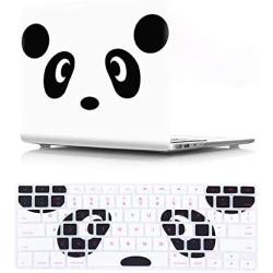HRH 2 in 1 Cute Panda Laptop Body Shell Protective PC Hard Case Cover and Matching Silicone Keyboard Cover for MacBook Old Pro 13''Inch WITH CD-ROM Drive (A1278),Release Early 2012/2011/2010/2009/2008