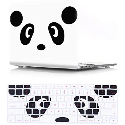 HRH 2 in 1 Cute Panda Laptop Body Shell Protective PC Hard Case Cover and Matching Silicone Keyboard Cover for MacBook Old Pro 13''Inch WITH CD-ROM Drive (A1278),Release Early 2012/2011/2010/2009/2008