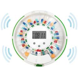 Automatic Pill Dispenser – 28-Day Electronic Medication Planner/Organizer – Dispense Up 6 Times/Day – Easy Read Display - Includes Flashing Light, Sound, Alarm and Safety Lock, 9 Template Rings