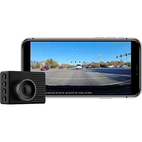 Garmin Dash Cam 46, Wide 140-Degree Field of View in 1080P HD, 2'' LCD Screen and Voice Control, Very Compact with Automatic Incident Detection and Recording (Renewed)