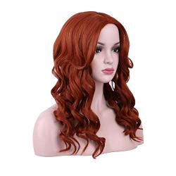SinRany Women’s Short Curly Orange Brown Wig