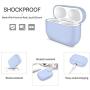 Miracase Upgrade Cover for Airpods Pro Case, Triple Layer Protective Liquid Silicone Case for AirPods Pro Charging Case, 2019 Release LED Visible Shockproof Soft Skin Friendly Silicone Case (Blue)