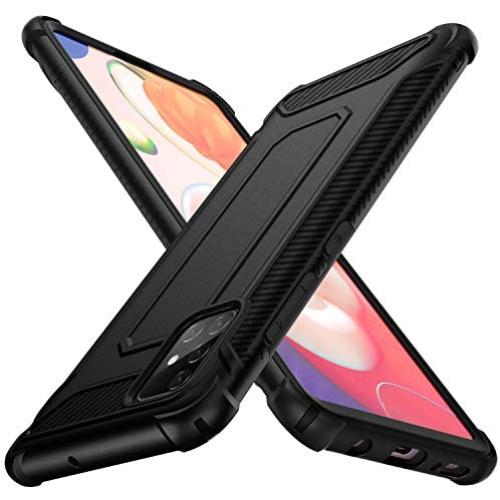 ORETECH Designed for Galaxy A51 Case with [2 x Tempered Glass Screen Protector] 360° Full Body Hard PC Soft TPU Rubber Silicone Edge Shockproof Protective Cover for Samsung Galaxy A51 4G 6.5'' Black