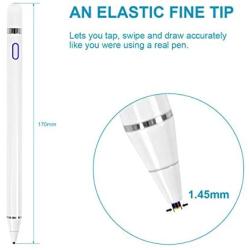 Stylus Pencil Compatible for Apple,Active Stylus Pen for Touch Screens, Rechargeable 1.5mm Fine Point Smart Pencil Compatible for iPhone iPad Android and Most Tablets on Touchscreen Devices (White)