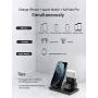 Seneo Wireless Charger, 3 in 1 Wireless Charging Station for Apple Watch, AirPods, Detachable and Magnetic Wireless Charging Stand for iPhone 11/11 Pro Max/X/XS/XR/Xs Max/8/8 Plus(with QC 3.0 Adapter)