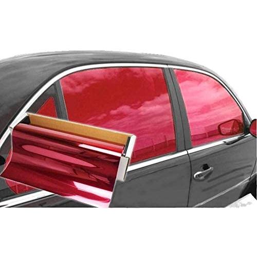 JNK NETWORKS Reflective Shield Ceramic Window UV Tint Film for CarsTrucks Tractors (Red, 20'' x 5)