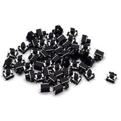 Antrader 4.5x4.5x5 mm Tactile Switch Push Button 4PIN ON/Off Horizontal Momentary Switch 50 Pack