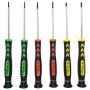 Screwdriver SET OF 6 - Magnetic Flathead and Phillips With NON-SKID Handle in Different SIZES / COLORS - Professional Repair Tool Kit For Electronics/ iPhone/ PC/ Jewelry/ Watch/ Eyeglass