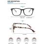 livho 2 Pack Blue Light Blocking Glasses, Computer Reading/Gaming/TV/Phones Glasses for Women Men,Anti Eyestrain & UV Glare (Matte Black+Leopord)