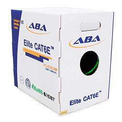 Infinity Cable Cat6e Plenum 600MHz CMP 23AWG UTP Solid 100% Pure Copper, 1000 Feet, Easy to Pull (Reelex II) Box, Green