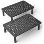 2 Pack Premium Laptop PC Monitor Stand with Sturdy, Stable Black Metal Construction. Fashionable Riser Height Adjustable with Non-Skid Rubber. Perfect for Computer Monitor iMac Stand or Computer Shelf