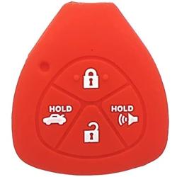 2Pcs XUHANG Sillicone key fob Skin key Cover Keyless Entry Remote Case Protector Shell for TOYOTA Camry Avalon Matrix Corolla Land Cruiser 4 button smart remote key red blue