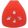 2Pcs XUHANG Sillicone key fob Skin key Cover Keyless Entry Remote Case Protector Shell for TOYOTA Camry Avalon Matrix Corolla Land Cruiser 4 button smart remote key red blue