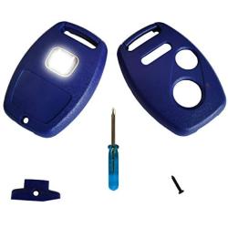 This 3 Buttons Replacement for Key Fob Keyless Entry Remote Shell Case with Screwdriver Fit for Honda Accord Crosstour/Civic/CR-V/CR-Z/Fit/Odyssey (2+1 Buttons, Blue)
