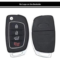 HelloAuto Replacement Key Fob Case Fit for Hyundai Sonata Santa Fe with Flip Uncut Blank Remote Key Shell