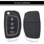 HelloAuto Replacement Key Fob Case Fit for Hyundai Sonata Santa Fe with Flip Uncut Blank Remote Key Shell