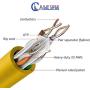 CAT6 Plenum Cable 1000ft (CMP) | Easy to Pull Fluke Tested Plenum Rated Wire | 23AWG Solid 550MHz, 4Pair 10Gigabit UTP Internet Cable, Available in Multi Colors (Yellow)