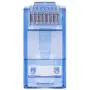 Monoprice 8P8C RJ45 Plug with Inserts for Solid Cat6 Ethernet Cable - Blue (100 Pcs/Pack) Gold Plated Contacts
