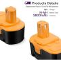 Upgraded 3.8Ah 18V Replacement Battery Compatible with Ryobi 18V Battery One+ P100 P101 ABP1801 ABP1803 BPP1820 2 Packs