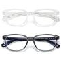 AHXLL Kids Blue Light Blocking Glasses 2 Pack, Anti Eyestrain & UV Protection, Computer Gaming TV Phone Glasses for Boys Girls Age 3-9 (Clear+ Transparent Black)