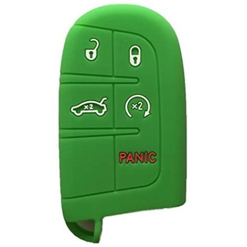 Green Key Case Cover Jacket Silicone Rubber Fob Keyless Remote Holder Skin fit for JEEP FIAT DODGE Smart Remote Key Case
