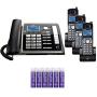 RCA 25255RE2 (25055RE1, 25254) 2-Line Phone System with Answering System - Corded Speakerphone and Wireless Handset Bundle with 2-Pack of 25055RE1 6.0 Cordless Handsets, Blucoil 6 AAA Batteries