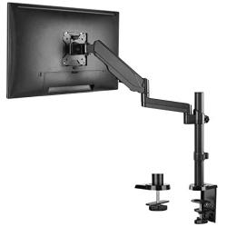 WALI Premium Single LCD Monitor Desk Mount Fully Adjustable Gas Spring Stand for One Screen up to 32 inch, 17.6lbs Weight Capacity (GSDM001), Black