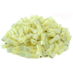 XHF 12-10 AWG Female Spade Disconnect Connectors Terminals Nylon Fully Insulated Quick Crimp Wire Connectors 500 Pcs Yellow