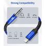 Lightning to 3.5mm Audio Cable 6FT, JSAUX [Apple Mfi Certified] iPhone Headphones Jack Lightning to Aux Cord Compatible with iPhone 12/12 Mini/12 Pro/12 Pro Max/11 Pro/11 Pro Max/X/XR/XS Max/8/7-Blue