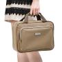Large Hanging Travel Toiletry Cosmetic Bag for Men and Women by SAFARI (Tan) - Durable Waterproof Organizer with Clear Compartments and Detachable Pouch - The Perfect Gift