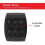 GE 6 Adapter, 3 Prong Outlets, Grounded, Wall Charger, Charging Station, Black, 54840, 1 Pack